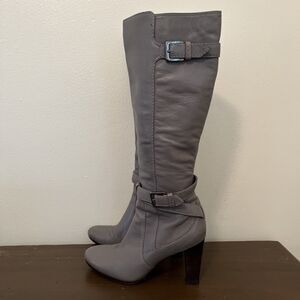 COLE HAAN 100% Leather Phoenix Tall Boot- NikeAir Insole, Ironstone Gray- 8.5 B